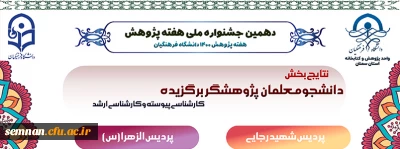 اعلام نتایج داوری هفته پژوهش 1400