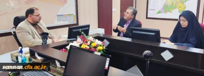 جلسه مشترکی با حضور فرماندار سمنان،سرپرست مدیریت پردیس های استانی دانشگاه فرهنگیان وسرپرست پردیس خواهران در محل فرمانداری برگزار گردید.