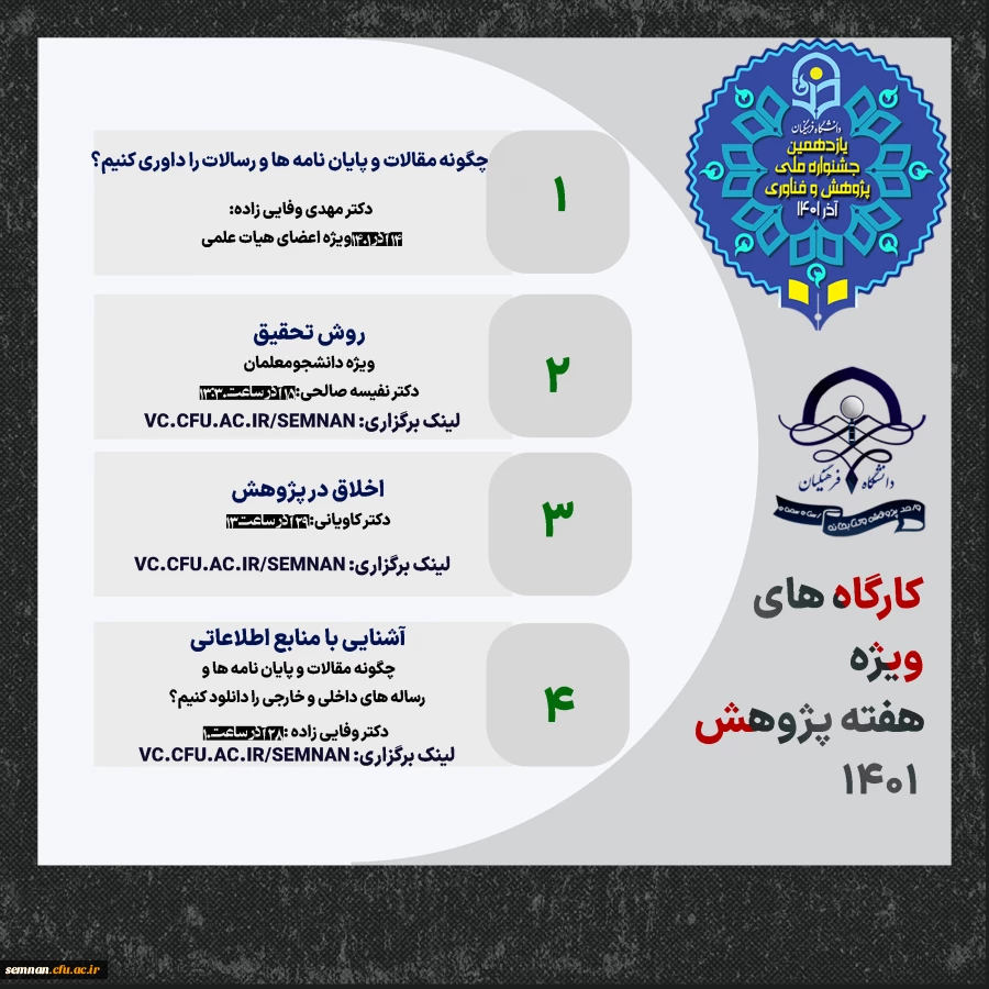 کارگاه های هفته پژوهش + گواهی 2