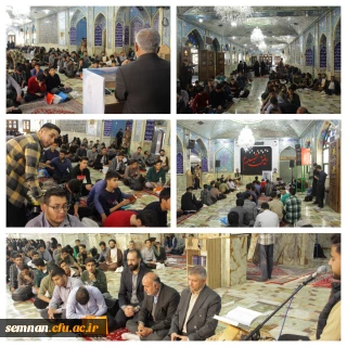 حضور نودانشجومعلمان پردیس های دانشگاه فرهنگیان استان سمنان در نماز ظهر امام زاده یحیی و زیارت قبور مطهر شهدای استان سمنان