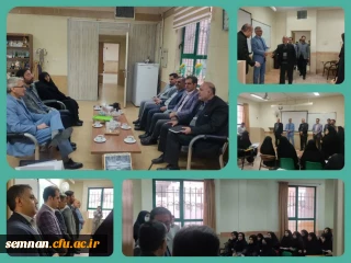 حضور مدیرکل محترم آموزش و پرورش استان سمنان جناب دکتر وزیری در کلاس های درس پردیس الزهرا به مناسبت پاسداشت مقام دانشجو 