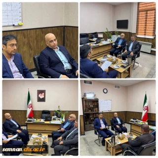 دیدار آقای دکتر علمدار رئیس محترم دانشگاه فرهنگیان استان سمنان  و مهندس معین مدیر محترم حراست با مهندس ادهم مدیرکل پدافندغیرعامل استانداری