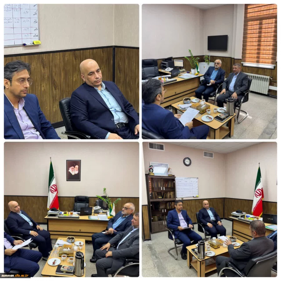 دیدار آقای دکتر علمدار رئیس محترم دانشگاه فرهنگیان استان سمنان  و مهندس معین مدیر محترم حراست با مهندس ادهم مدیرکل پدافندغیرعامل استانداری 2